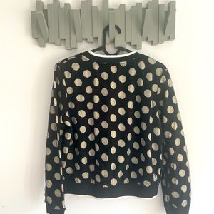 Long sweater shirt. Used once. With shiny petals and organza layer on the front.